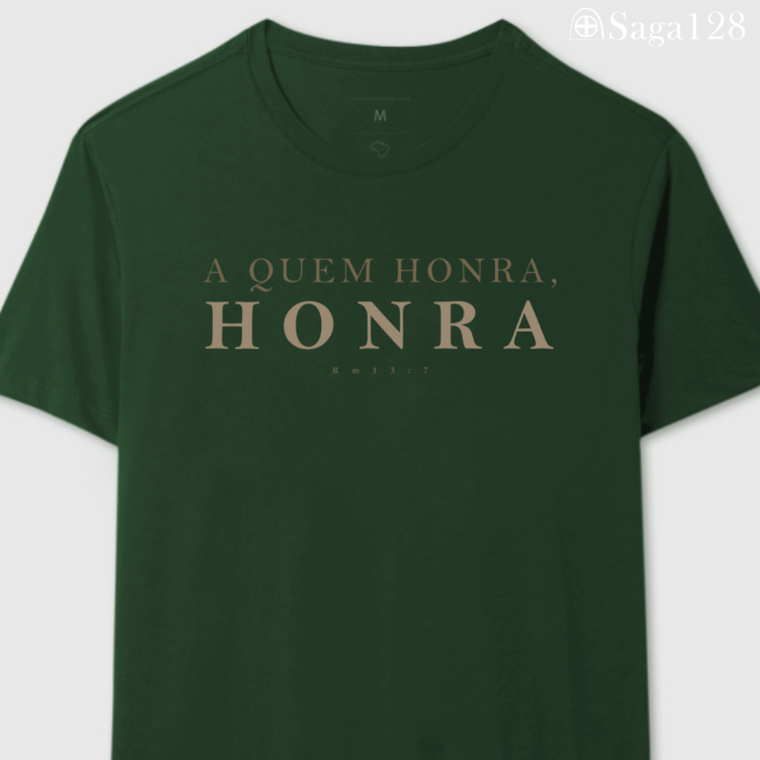 Camiseta cristã masculina verde RM13.7 com estampa Honra