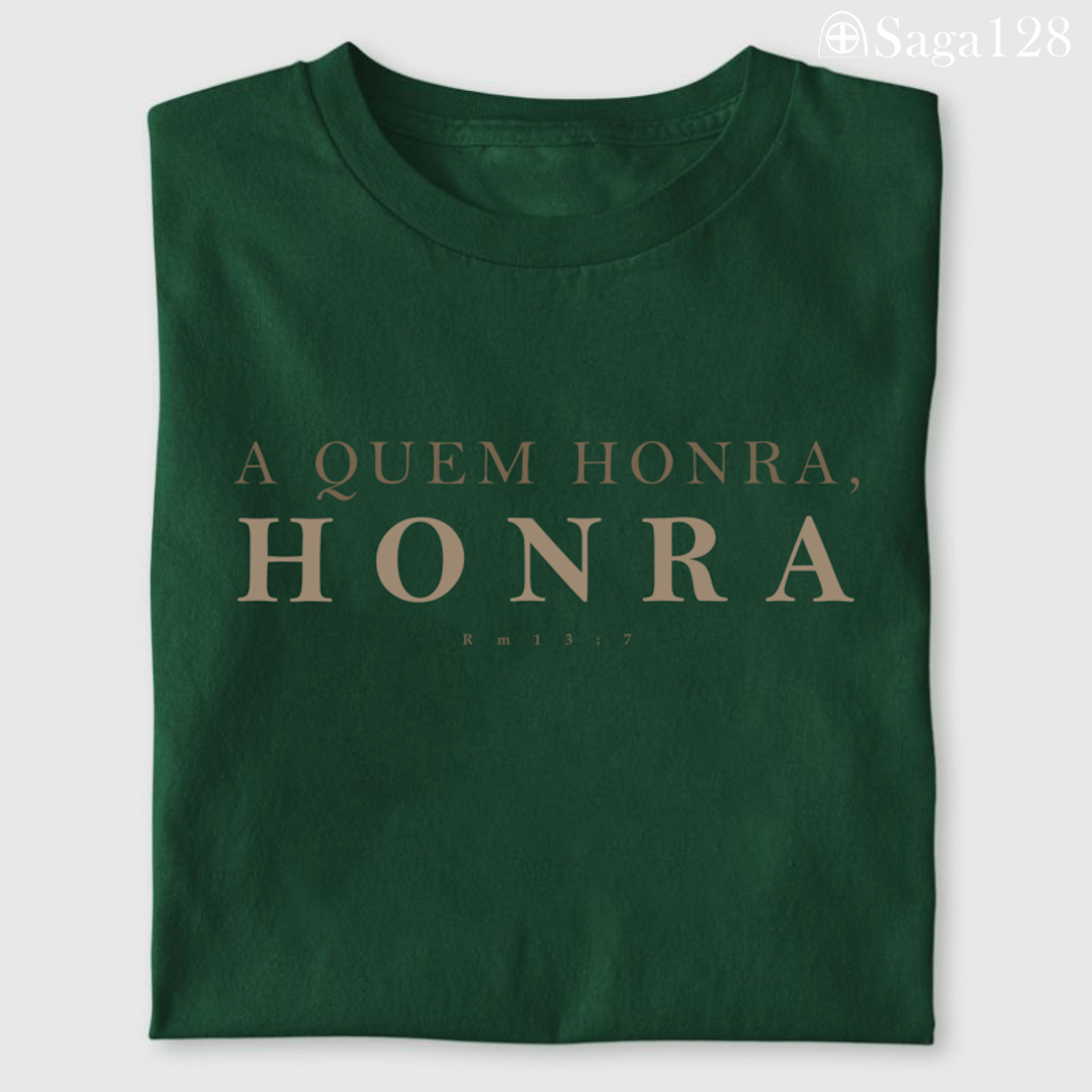 Camiseta cristã masculina verde RM13.7 com estampa Honra
