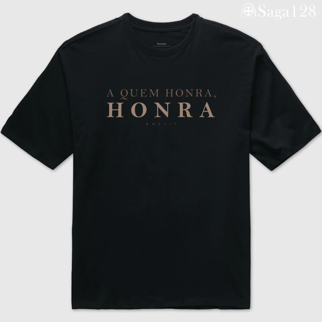 Camiseta cristã preta oversized RM13.7 com corte técnico e estampa Romanos 13.7
