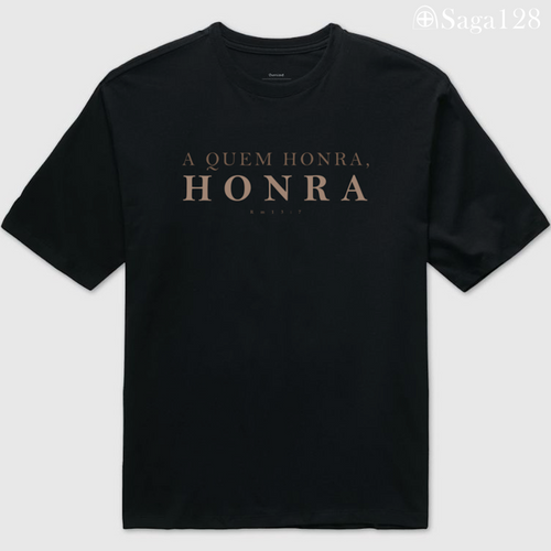 Camiseta cristã preta oversized RM13.7 com corte técnico e estampa Romanos 13.7