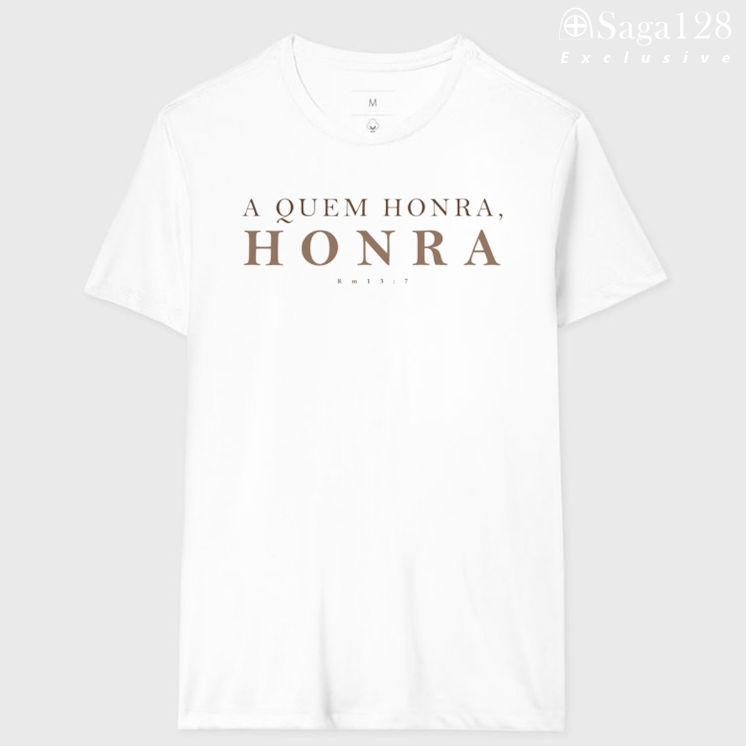 Edição Exclusive da camiseta Honra com estampa bíblica Romanos 13:7