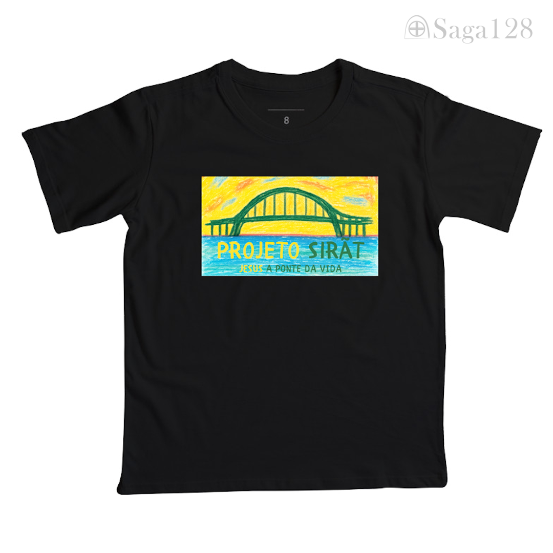 Camiseta infantil preta Projeto Sirãt