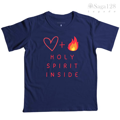 Camiseta cristã infantil unisex azul marinho 'Holy Spirit Inside'