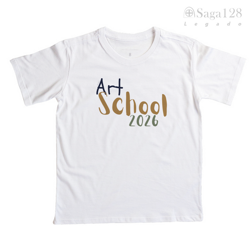 Camiseta infantil branca 'Art School'