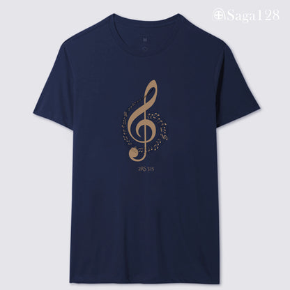 Camiseta cristã azul feminina com tema de louvor e adoração - corte reto | Saga128