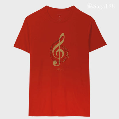 Camiseta cristã vermelho feminina com tema de louvor e adoração - corte reto | Saga128