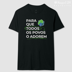 Camiseta Perspectivas Brasil Exclusive – estampa frontal “Para que todos os povos o adorem”, em algodão peruano.