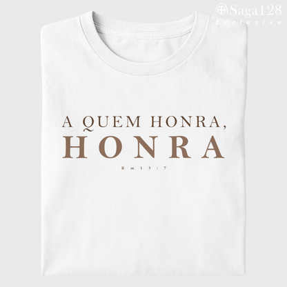 Edição Exclusive da camiseta Honra com estampa bíblica Romanos 13:7 
