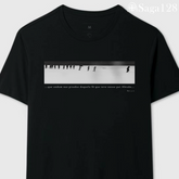 Camiseta cristã Romanos 4.12 com estampa em preto e branco sobre fé, liderança e coragem | Linha Premium