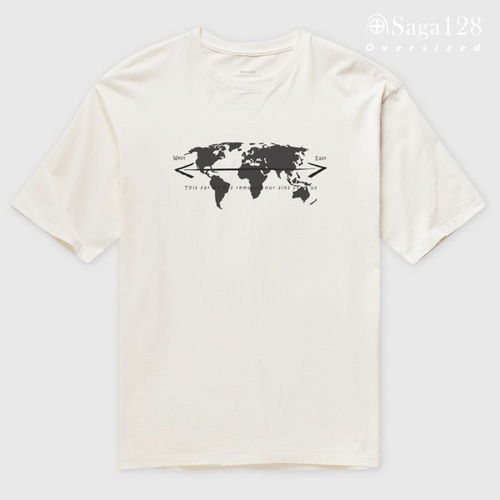 Camiseta oversized missionária branca Salmo 103:12 em inglês – edição especial com algodão premium.