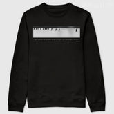 Moletom cristão preto Romanos 4.12 sem capuz com estampa em preto e branco | Interior flanelado