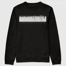 Moletom cristão preto Romanos 4.12 sem capuz com estampa em preto e branco | Interior flanelado