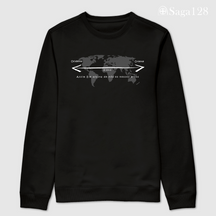 Moletom cristão masculino preto sem capuz com estampa Salmo 103.12. Visual limpo e confortável.