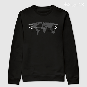 Moletom cristão masculino preto sem capuz com estampa Salmo 103.12. Visual limpo e confortável.